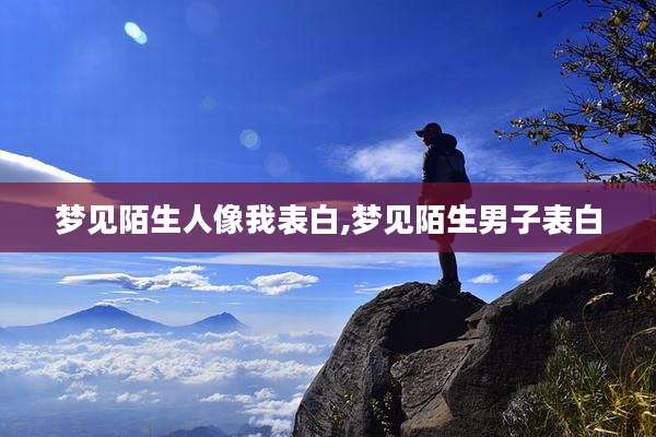 梦见陌生人像我表白,梦见陌生男子表白