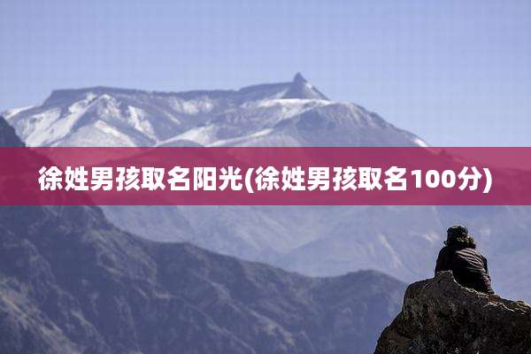 徐姓男孩取名阳光(徐姓男孩取名100分)