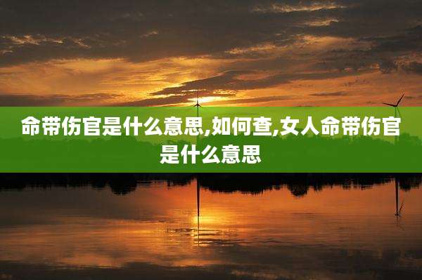 命带伤官是什么意思,如何查,女人命带伤官是什么意思