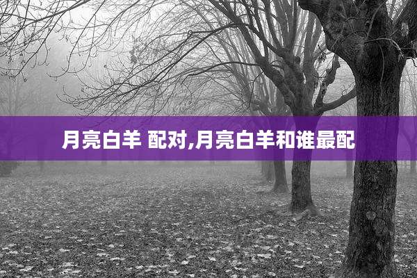 月亮白羊 配对,月亮白羊和谁最配