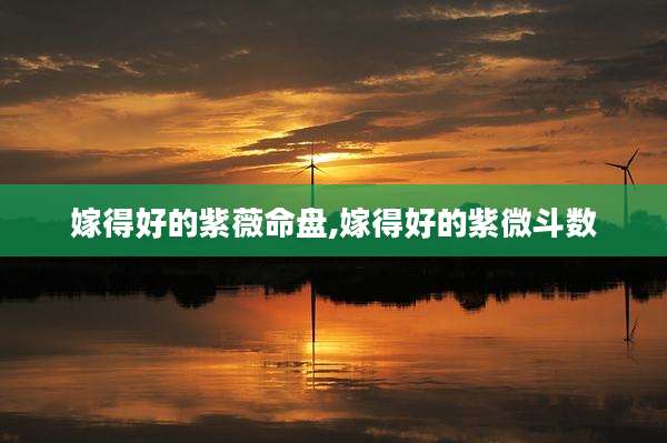 嫁得好的紫薇命盘,嫁得好的紫微斗数