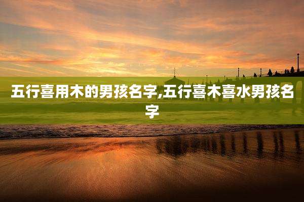 五行喜用木的男孩名字,五行喜木喜水男孩名字