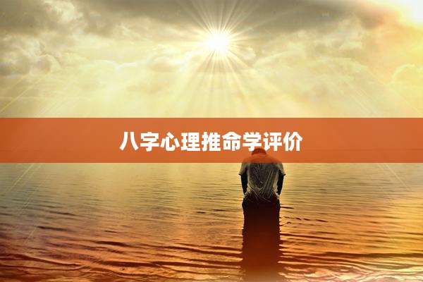 八字心理推命学评价