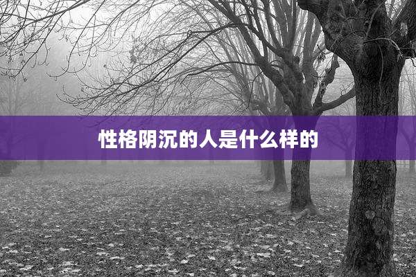 性格阴沉的人是什么样的