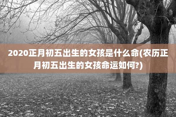 2020正月初五出生的女孩是什么命(农历正月初五出生的女孩命运如何?)