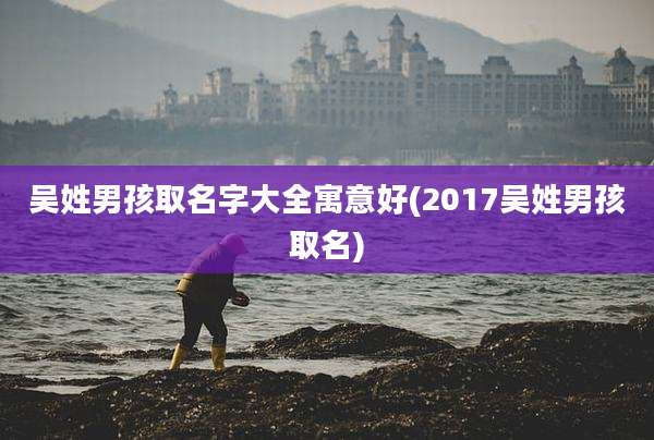 吴姓男孩取名字大全寓意好(2017吴姓男孩取名)
