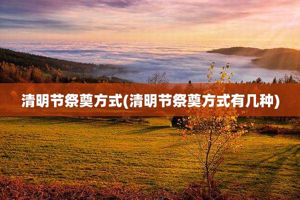 清明节祭奠方式(清明节祭奠方式有几种)