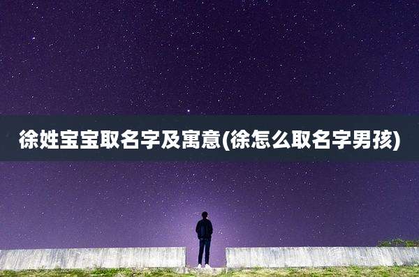 徐姓宝宝取名字及寓意(徐怎么取名字男孩)