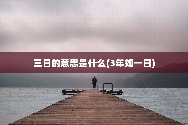 三日的意思是什么(3年如一日)