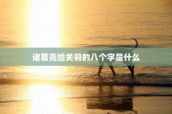 诸葛亮给关羽的八个字是什么