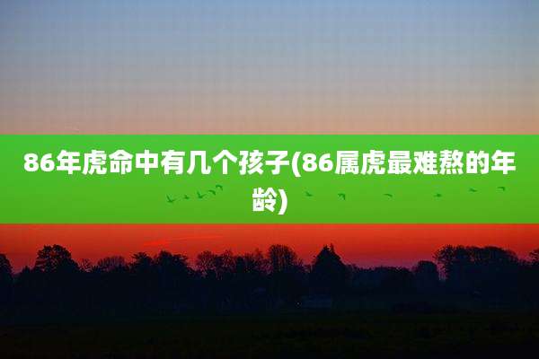 86年虎命中有几个孩子(86属虎最难熬的年龄)