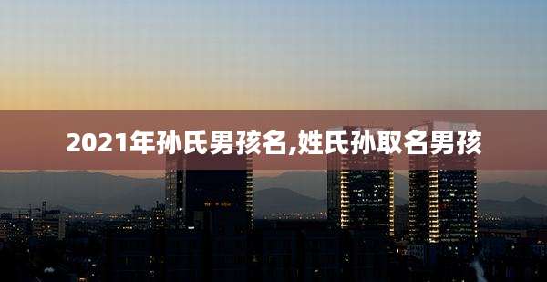 2021年孙氏男孩名,姓氏孙取名男孩