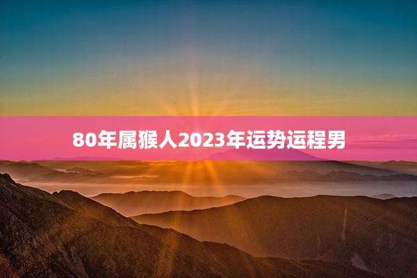 80年属猴人2023年运势运程男
