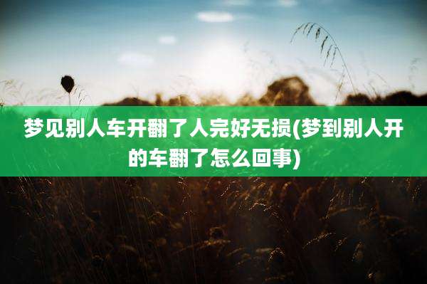 梦见别人车开翻了人完好无损(梦到别人开的车翻了怎么回事)