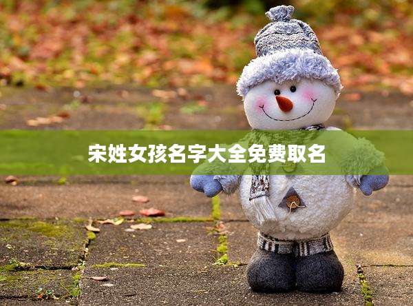 宋姓女孩名字大全免费取名