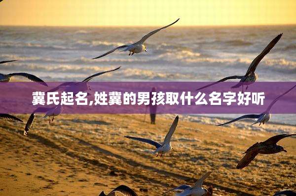 冀氏起名,姓冀的男孩取什么名字好听