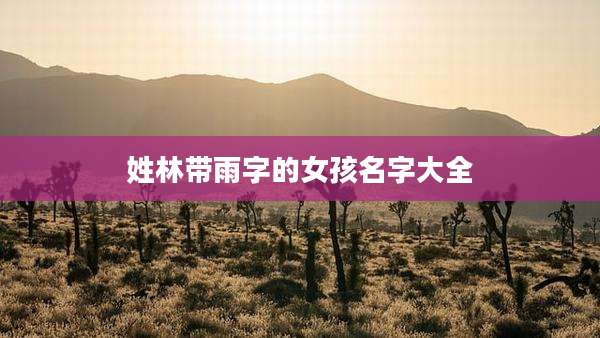 姓林带雨字的女孩名字大全