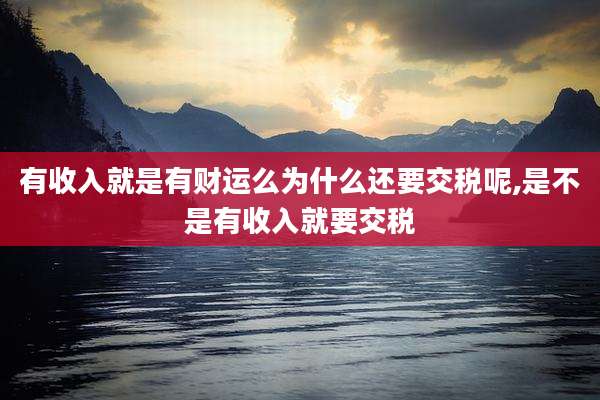 有收入就是有财运么为什么还要交税呢,是不是有收入就要交税