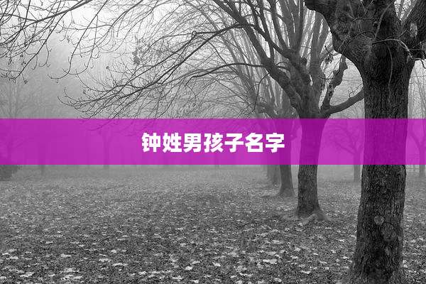 钟姓男孩子名字
