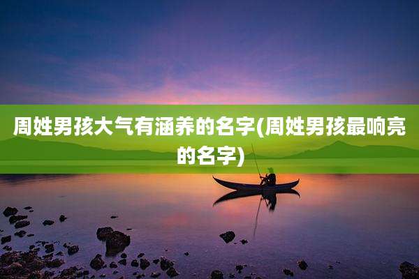 周姓男孩大气有涵养的名字(周姓男孩最响亮的名字)