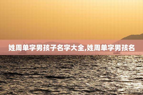 姓周单字男孩子名字大全,姓周单字男孩名