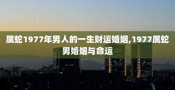 属蛇1977年男人的一生财运婚姻,1977属蛇男婚姻与命运