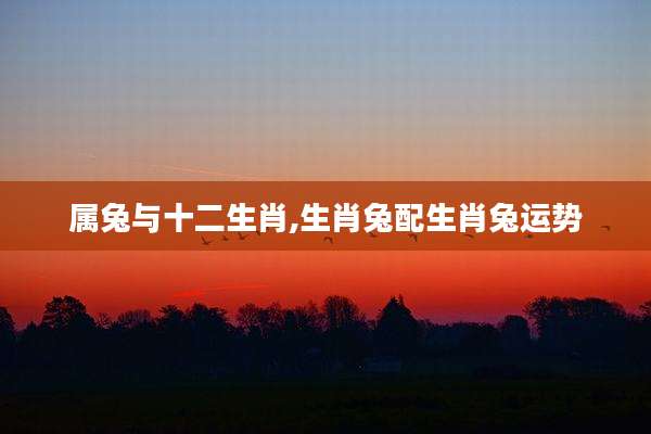 属兔与十二生肖,生肖兔配生肖兔运势