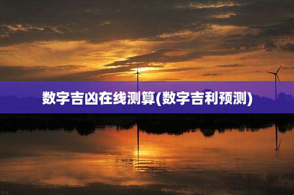 数字吉凶在线测算(数字吉利预测)