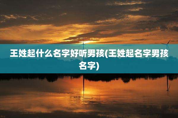 王姓起什么名字好听男孩(王姓起名字男孩名字)