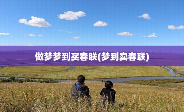 做梦梦到***联(梦到卖春联)