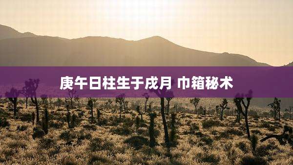 庚午日柱生于戌月 巾箱秘术