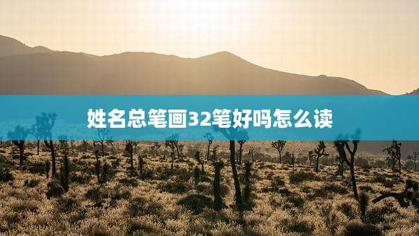 姓名总笔画32笔好吗怎么读