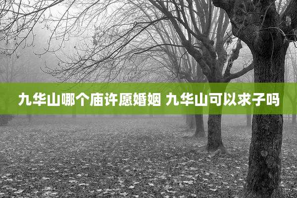 九华山哪个庙许愿婚姻 九华山可以求子吗
