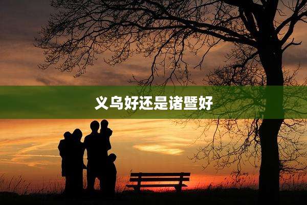 义乌好还是诸暨好