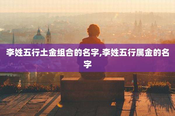 李姓五行土金组合的名字,李姓五行属金的名字