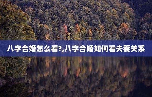 八字合婚怎么看?,八字合婚如何看夫妻关系