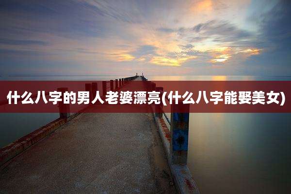 什么八字的男人老婆漂亮(什么八字能娶美女)