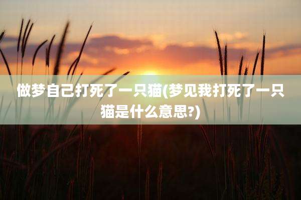 做梦自己打死了一只猫(梦见我打死了一只猫是什么意思?)