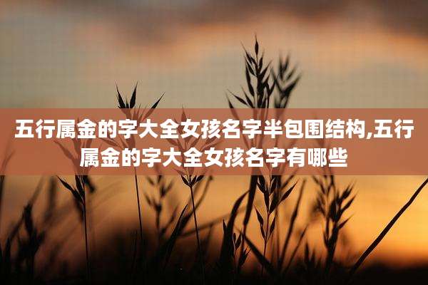 五行属金的字大全女孩名字半包围结构,五行属金的字大全女孩名字有哪些