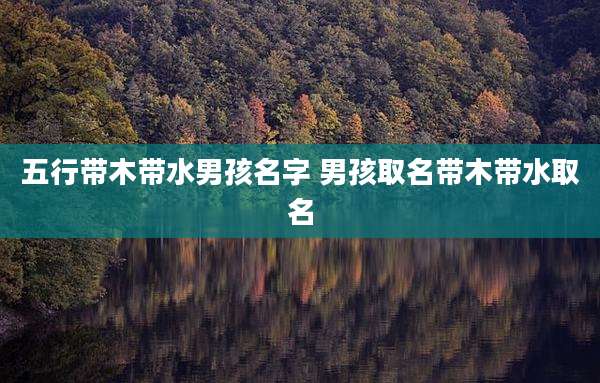 五行带木带水男孩名字 男孩取名带木带水取名