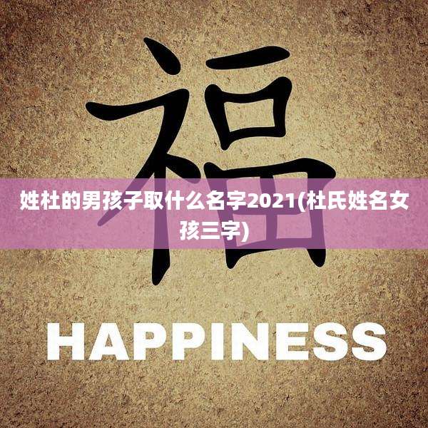 姓杜的男孩子取什么名字2021(杜氏姓名女孩三字)