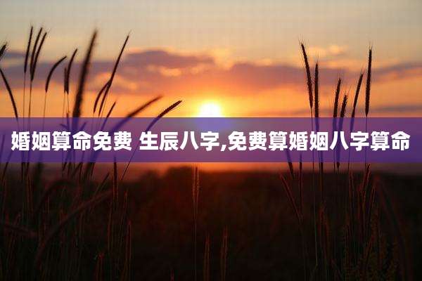婚姻算命免费 生辰八字,免费算婚姻八字算命