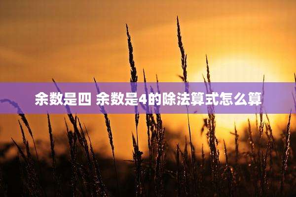 余数是四 余数是4的除法算式怎么算