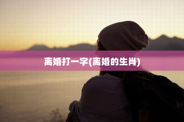 离婚打一字(离婚的生肖)