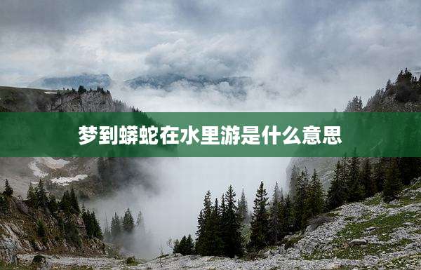 梦到蟒蛇在水里游是什么意思