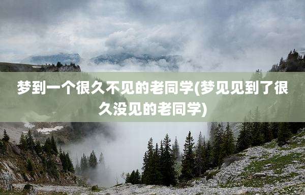 梦到一个很久不见的老同学(梦见见到了很久没见的老同学)