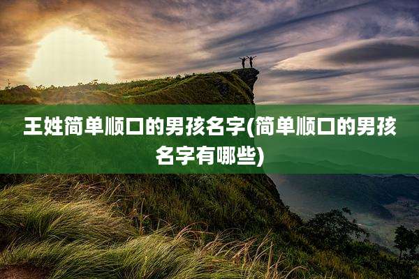 王姓简单顺口的男孩名字(简单顺口的男孩名字有哪些)