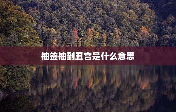 抽签抽到丑宫是什么意思