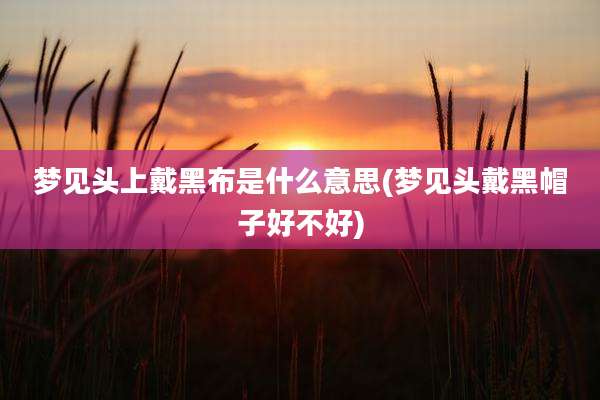 梦见头上戴黑布是什么意思(梦见头戴黑帽子好不好)