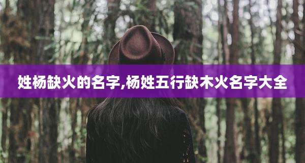 姓杨缺火的名字,杨姓五行缺木火名字大全